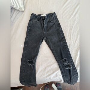 Free People Charcoal Distressed Skinny Jeans